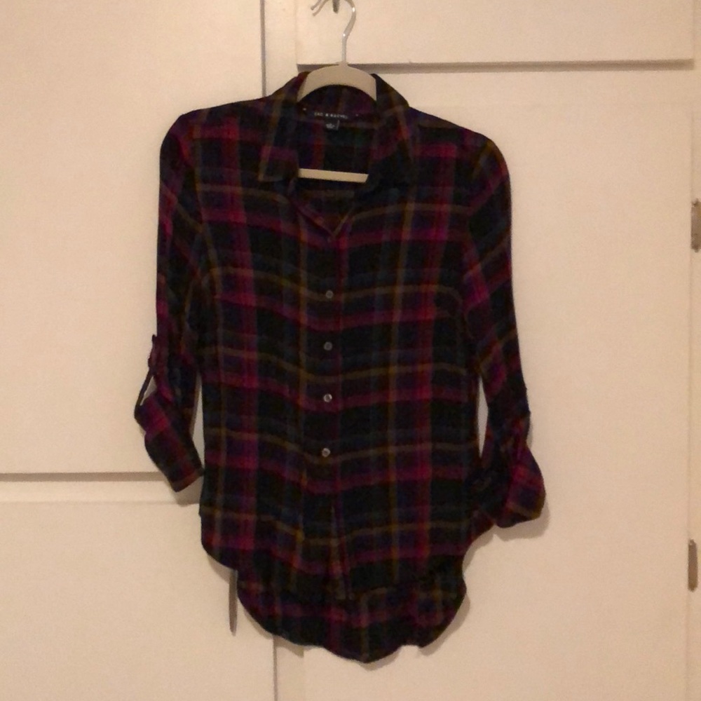 EUC Flannel-like Patterned Top